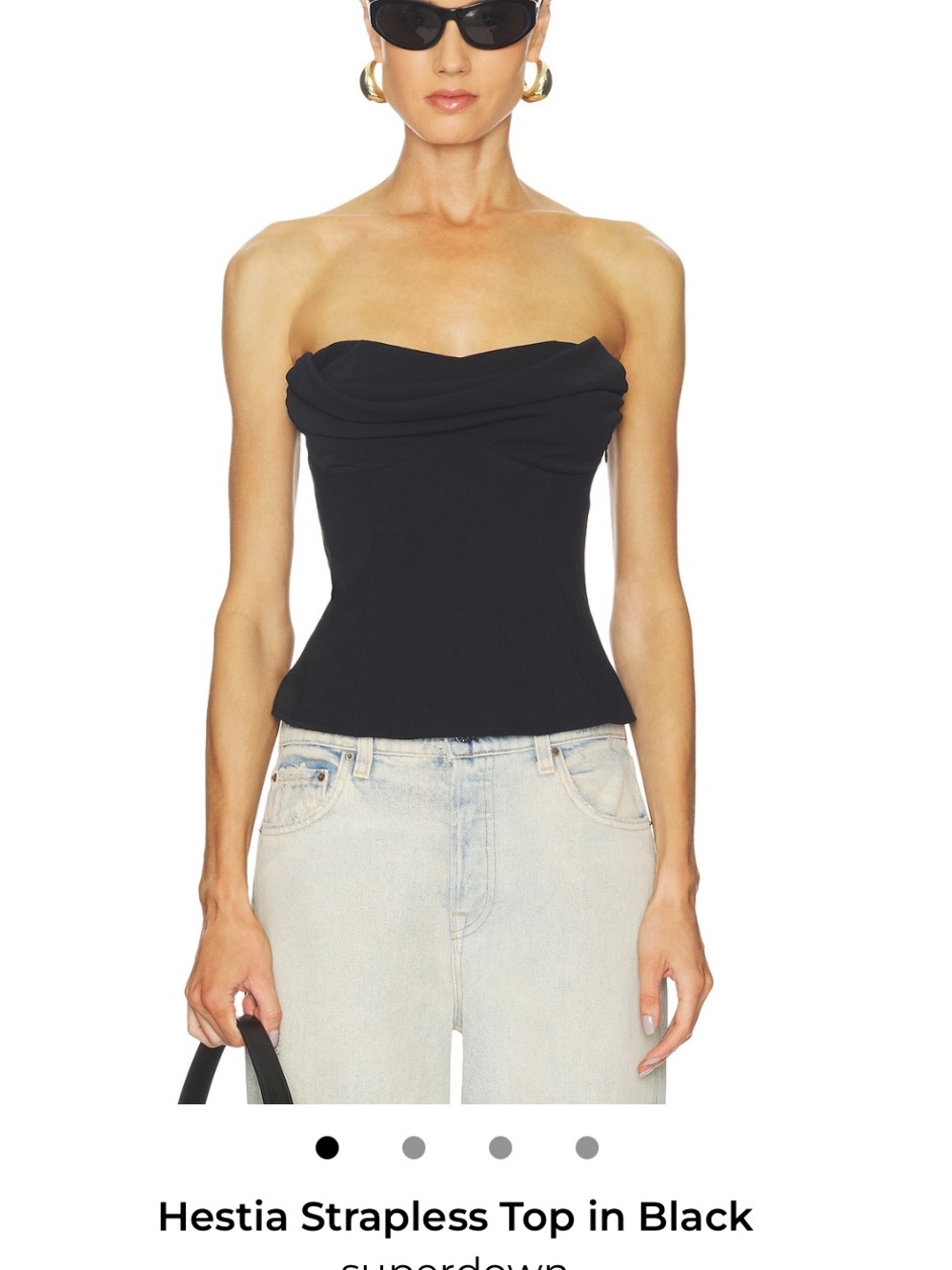 Revolve- Superdown Black strapless top